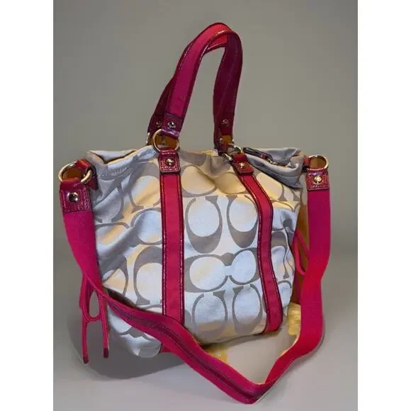 Coach Daisy Poppy Signature Red And Tan shoulder bag Y2K - Picture 6 of 16